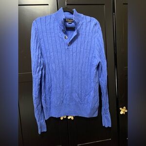 Brooks Brothers Royal Blue Crewneck Sweater Large linen and cotton classic